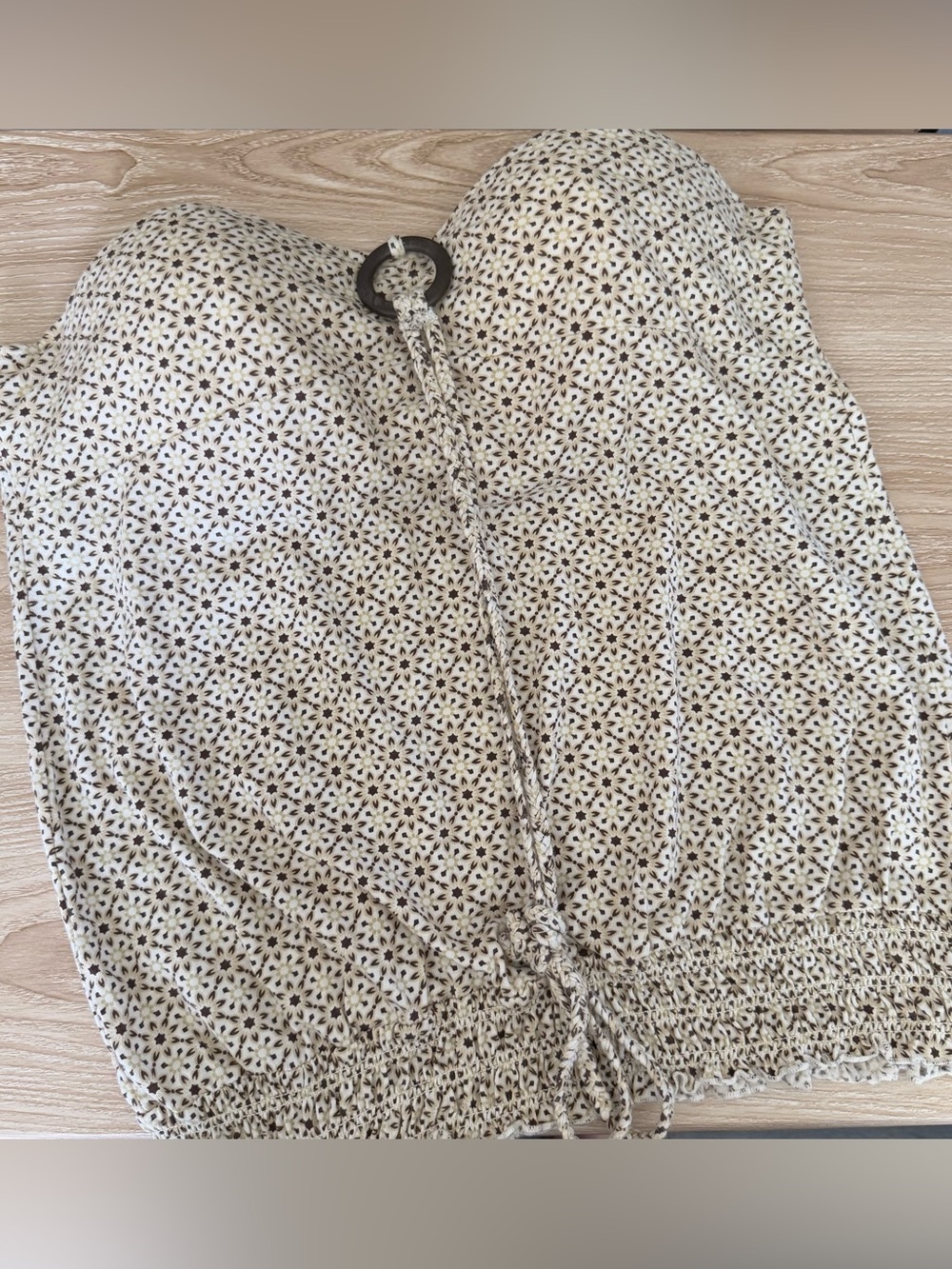 Lei XXL Y2K Floral Boho Halter Top Neutral Hippie Fairy